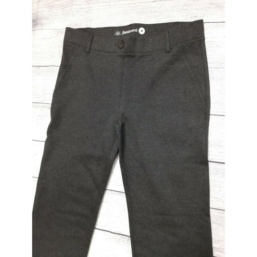 Betabrand Gray Medium Straight Leg Dress Yoga Pant
